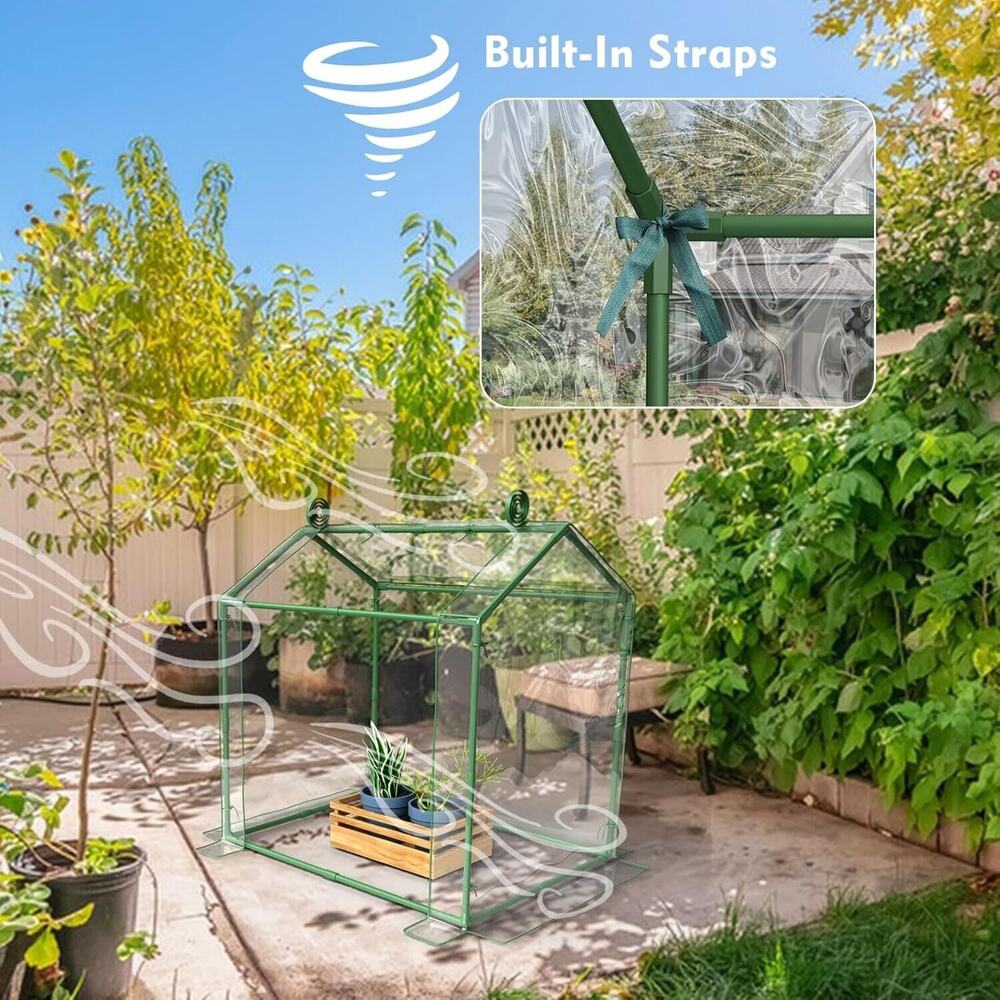 Mini Greenhouse, Indoor Outdoor Plants, Tabletop Portable Roll-up Zipper Door - Picture 5 of 7
